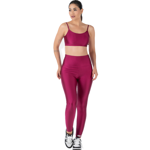 Imagem do Legging Fitness Magenta Cirrê Cós Alto para Treino