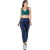 Imagem do Calça Legging Fitness em Cirrê Azul Cós Alto com Friso para Treinos