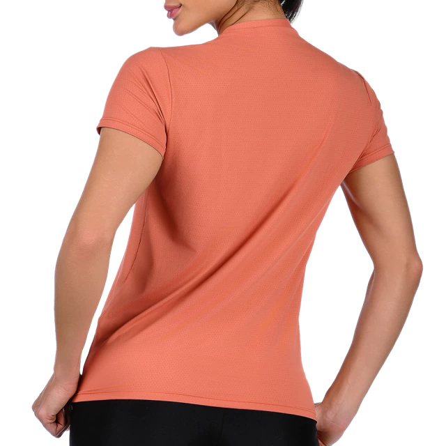 Blusa Fitness Manga Curta Decote V Laranja - comprar online
