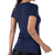 Blusa Fitness Manga Curta NewTrip Decote V com Fenda Azul - comprar online