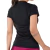 Blusa Fitness Manga Curta Decote V Preta em Tecido NewTrip - comprar online