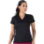 Blusa Fitness Manga Curta Decote V Preta em Tecido NewTrip