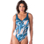 Maiô Decote V Com Bojo e Fecho Abstrato Azul - comprar online