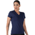 Blusa Fitness Manga Curta Decote V Azul em Tecido NewTrip