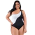 Maiô Plus Size Preto e Branco de Um Ombro Só - comprar online