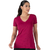 Blusa Fitness Manga Curta NewTrip Decote V com Fenda Rosa