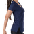 Blusa Fitness Manga Curta NewTrip Decote V com Fenda Azul na internet