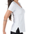 Blusa Manga Curta Fitness Newtrip Decote V Com Fenda Branca na internet
