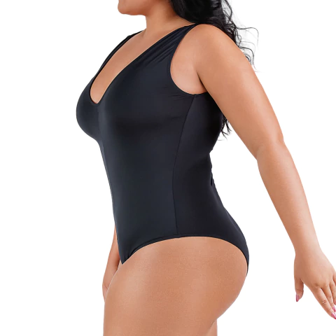 Maiô de Praia Plus Size Preto Moderno e Sofisticado - Summer Soul
