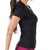 Blusa Fitness Manga Curta Decote V Preta em Tecido NewTrip na internet