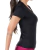 Blusa Fitness Manga Curta Decote V Preta em Tecido NewTrip na internet