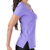 Blusa Fitness Manga Curta NewTrip Decote V com Fenda Roxa na internet