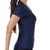 Blusa Fitness Manga Curta Decote V Azul em Tecido NewTrip na internet