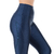 Calça Legging Fitness em Cirrê Azul Cós Alto com Friso para Treinos na internet