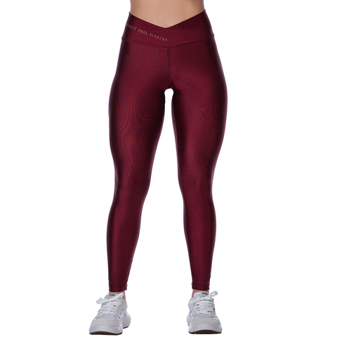 Legging Fitness Cós Alto Transpassado Bordô – Elegância e Conforto em Alta - comprar online