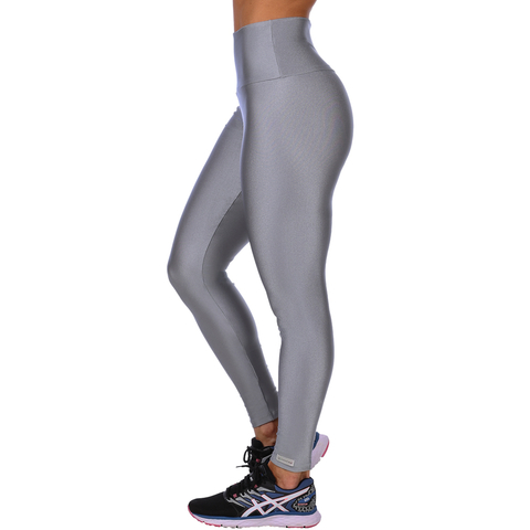 Calça Legging Fitness Cirrê Cós Alto Básica Prata - Summer Soul