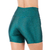 Short Curto Fitness Verde em Cirrê Cós Alto com Bolso para Treinos Confortáveis - comprar online
