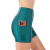 Short Curto Fitness Verde em Cirrê Cós Alto com Bolso para Treinos Confortáveis