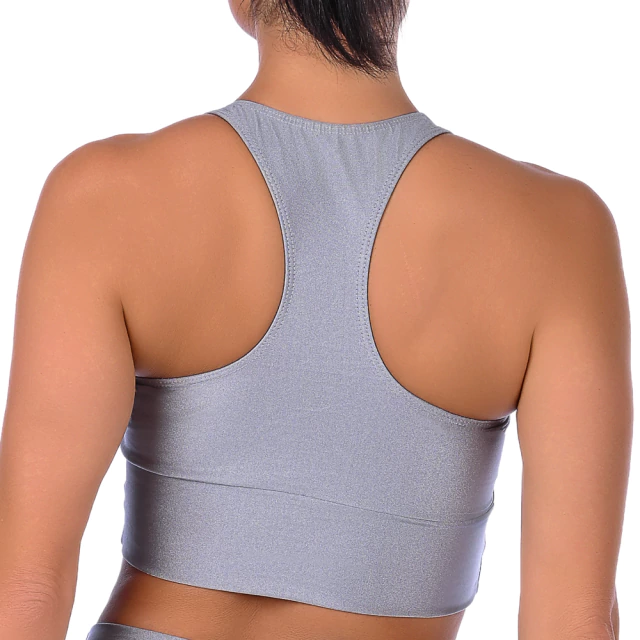 Top Fitness Cirrê Cós Largo Nadador Bojo Removível Prata - comprar online
