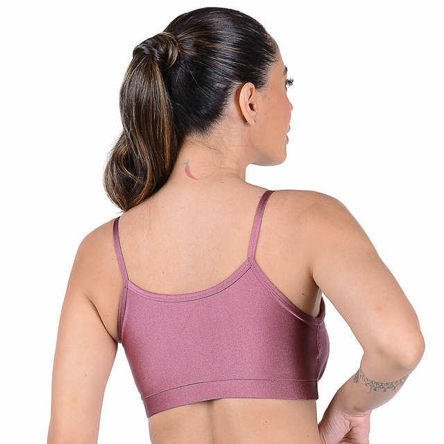 Top Fitness Rosa Matte com Alças Finas