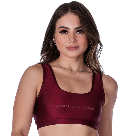 Top Fitness com Bojo Removível Bordô – Perfeito para Atividades Intensas - comprar online