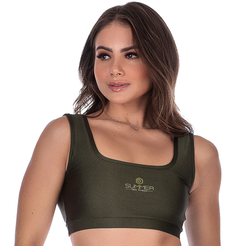 Top Fitness de Alta Sustentação Com Bojo Removível Verde - Conforto e Tecnologia - comprar online