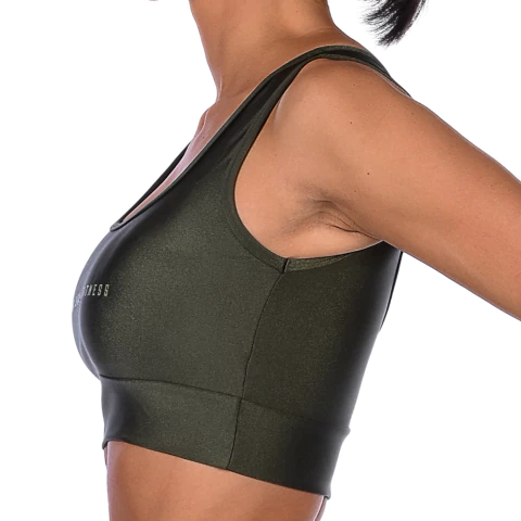 Top Fitness de Alta Sustentação Com Bojo Removível - Conforto e Tecnologia - Verde - Summer Soul