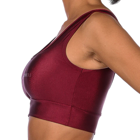 Top Fitness de Alta Sustentação Com Bojo Removível - Conforto e Tecnologia - Bordô - Summer Soul