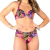Calcinha de Biquíni Cintura Baixa Lateral Franzida Floral Preto - Summer Soul