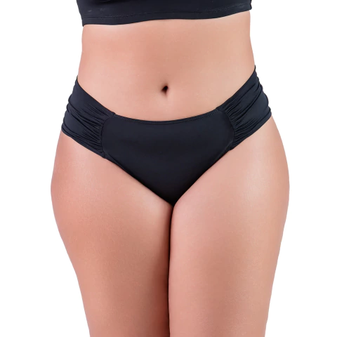 Calcinha de Biquíni Cintura Baixa Plus Size Preto Summer Soul - comprar online