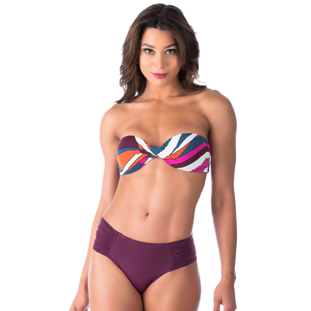 Biquíni Tomara que Caia Cintura Baixa Abstrato Roxo - comprar online