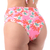 Calcinha de Biquíni Cintura Alta Com Faixa e Argola Estampado Vermelho - comprar online