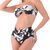 Calcinha de Biquíni Hot Pants Cós Franzido Com Amarração Estampado Branco - Summer Soul
