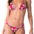 Calcinha de Biquíni Fio Dental Lateral Franzida Floral Vermelho - Summer Soul