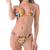 Calcinha de Biquíni Fio Dental Lateral Franzida Estampada Laranja - Summer Soul