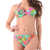Calcinha de Biquíni Cintura Baixa Cós Franzido Estampado Verde - Summer Soul