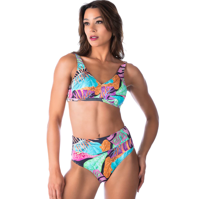 Biquíni Regata Sem Bojo Hot Pants Folhagem Marinho - comprar online