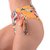 Calcinha de Biquíni Cintura Baixa Cós Franzido Com Amarração Estampado Laranja - Summer Soul