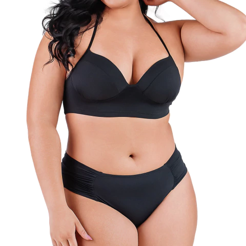 Biquíni Meia Taça Com Bojo Plus Size Preto - loja online