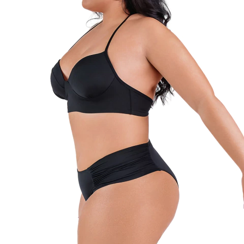 Biquíni Meia Taça Com Bojo Plus Size Preto - Summer Soul