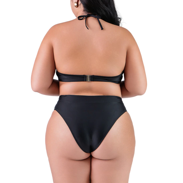 Biquíni Com Bojo e Fecho Cintura Baixa Plus Size Preto Summer Soul - comprar online