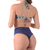 Biquíni Cropped Sem Bojo Fio Duplo Cintura Alta Estampado Azul - comprar online