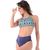 Biquíni Cropped Sem Bojo Fio Duplo Cintura Alta Estampado Azul