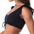 Top Biquíni Cropped Sem Bojo Com Babado Preto na internet
