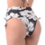 Calcinha de Biquíni Hot Pants Cós Franzido Com Amarração Estampado Branco - comprar online