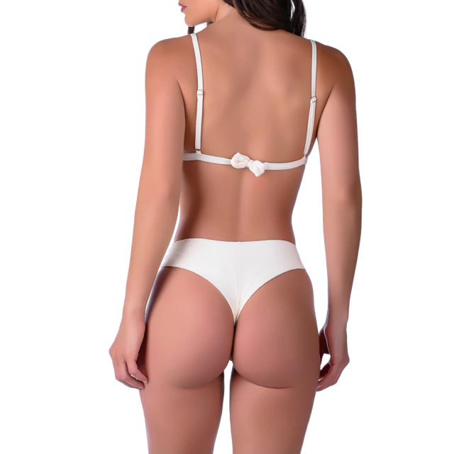 Biquíni Com Bojo e Cintura Baixa - Texturizado Off White - comprar online