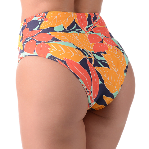Calcinha de Biquíni Hot Pants Estampado Laranja - comprar online