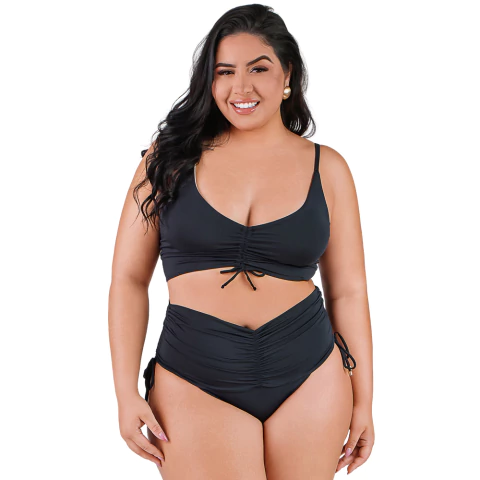 Biquíni Cropped Hot Pants Plus Size Preto Summer Soul - comprar online