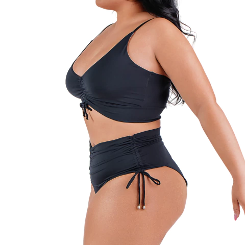 Biquíni Cropped Hot Pants Plus Size Preto Summer Soul - Summer Soul