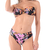 Calcinha de Biquíni Cintura Baixa Lateral Franzida Estampado Preto - Summer Soul